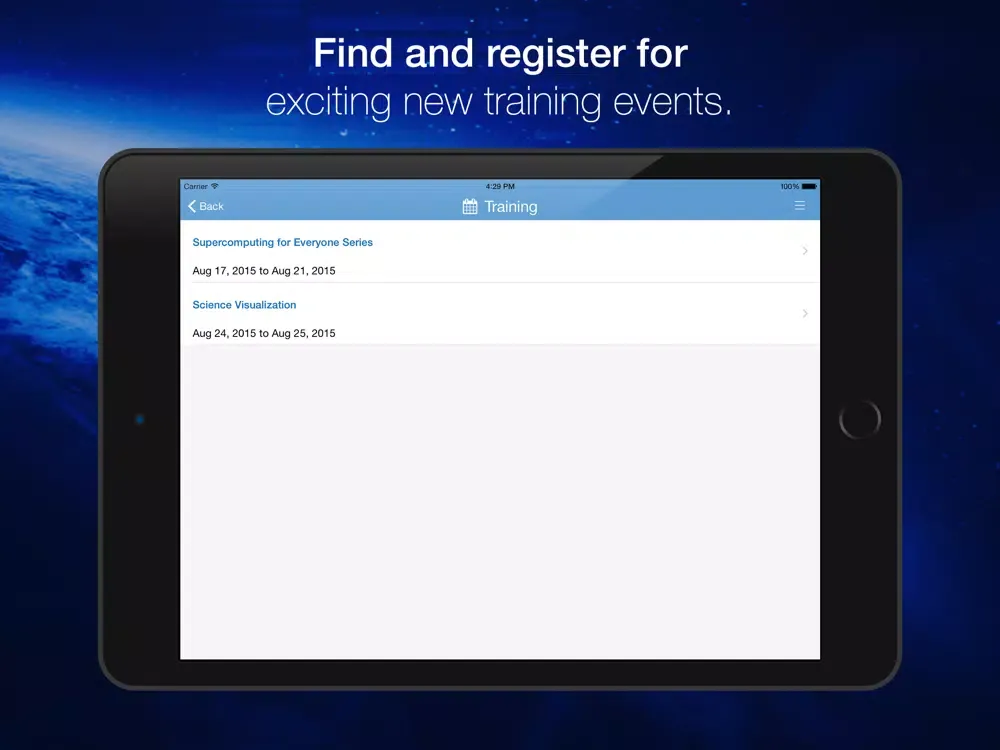 Zrzuty ekranu XSEDE User Portal Mobile iPad 
