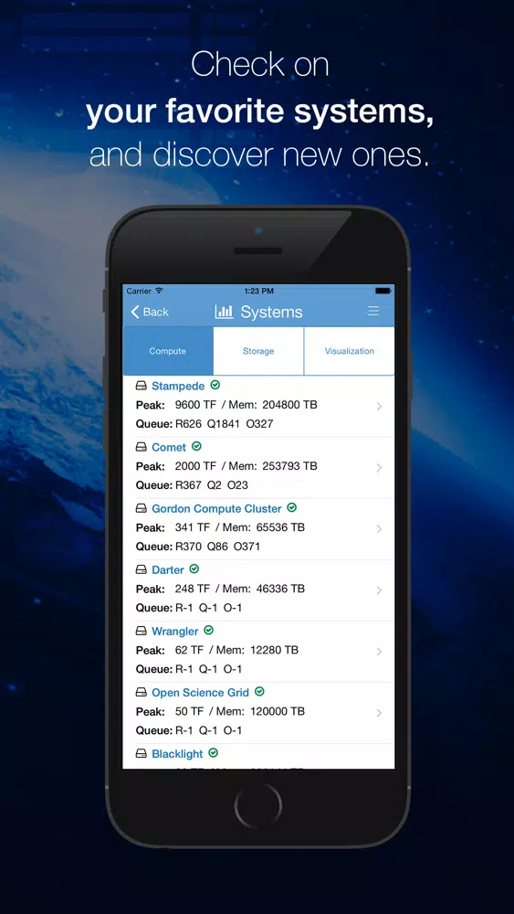 XSEDE User Portal Mobile 스크린샷