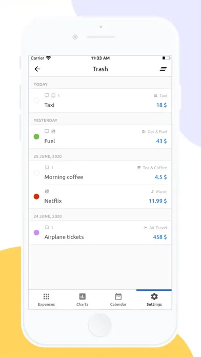 Zrzuty ekranu Arwy - Expenses Manager