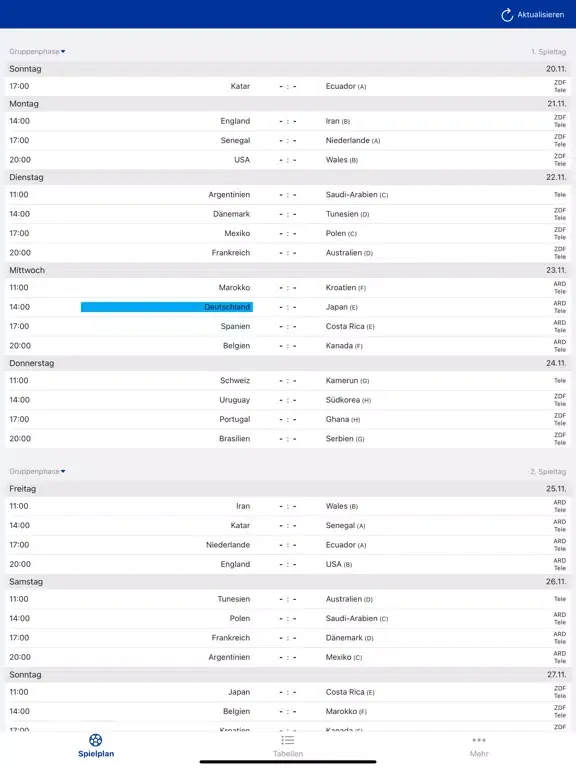 Ảnh chụp màn hình của EM Spielplan App 2024 iPad 