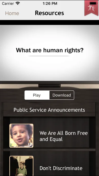 Zrzuty ekranu Youth for Human Rights
