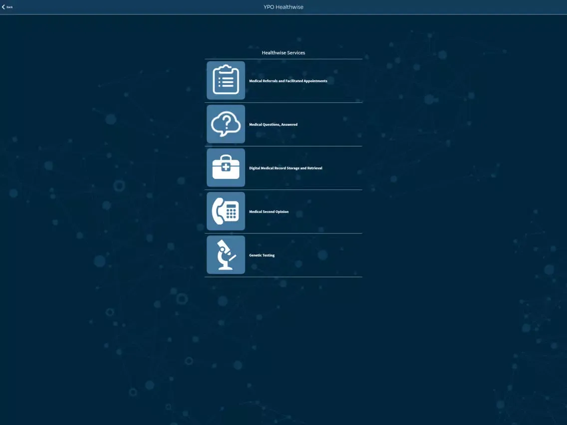 Zrzuty ekranu YPO Healthwise iPad 