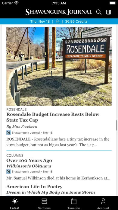 Captures d'écran de Shawangunk Journal