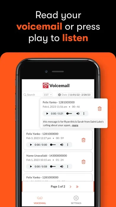 Voiply Visual Voicemail स्क्रीनशॉट