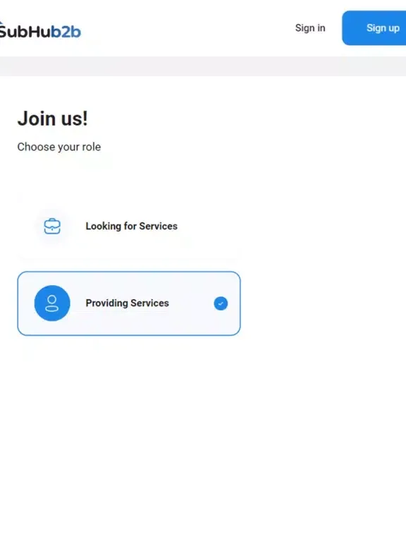Tangkapan layar Subhub B2B iPad 