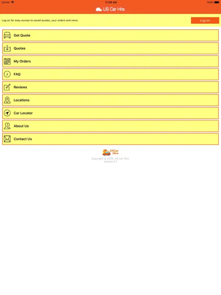 US Car Hire - USA Car Rentals iPad  Screenshots