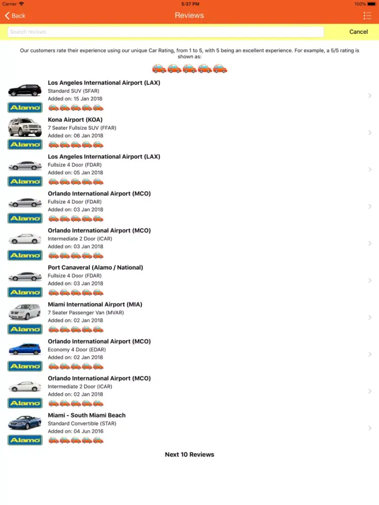 US Car Hire - USA Car Rentals iPad  Screenshots