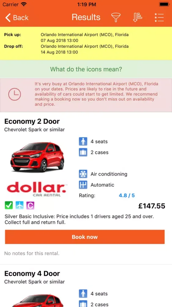 US Car Hire - USA Car Rentals Screenshots