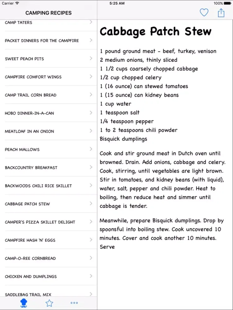 Camping Recipes HD iPad  Screenshots