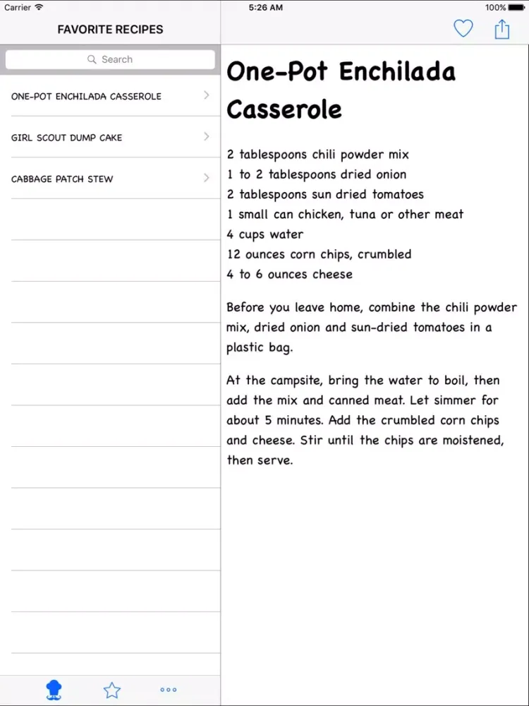 Camping Recipes HD iPad  Screenshots