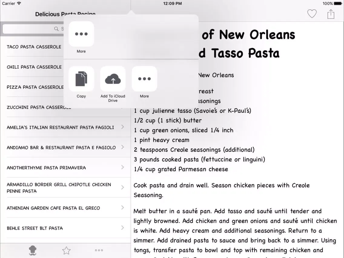 Delicious Pasta Recipe iPad  スクリーンショット
