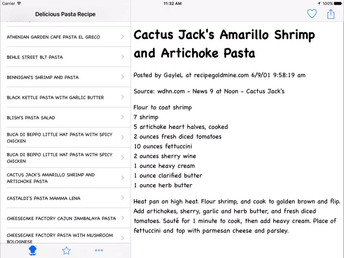 Delicious Pasta Recipe iPad  スクリーンショット