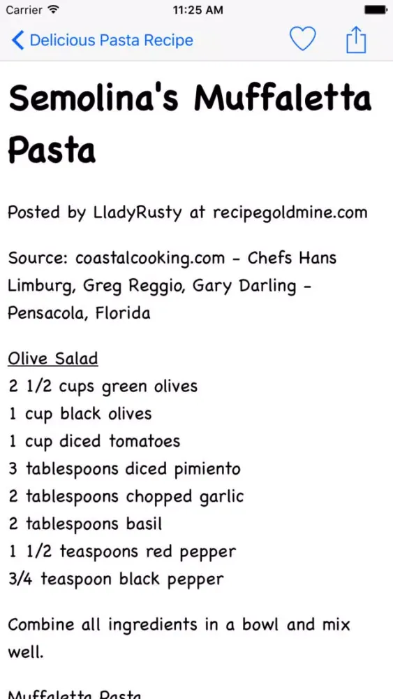 Delicious Pasta Recipe スクリーンショット