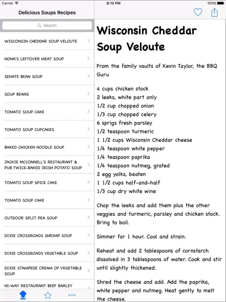 Delicious Soups Recipes iPad 应用截图