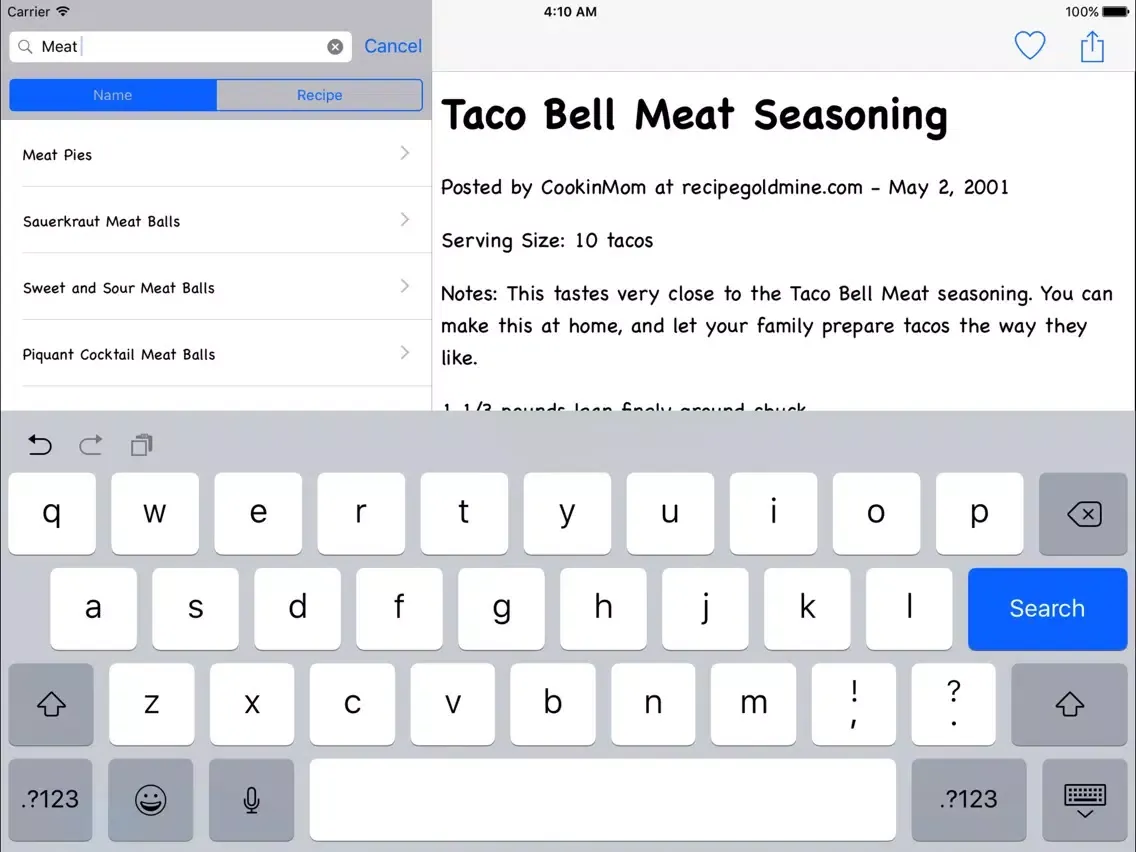 Zrzuty ekranu Meat Recipes iPad 