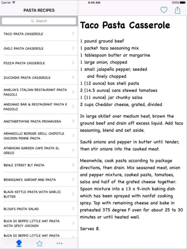 تصاویر Pasta Recipes HD iPad 