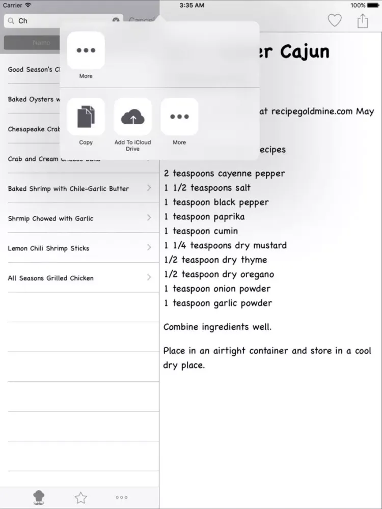 تصاویر Seafoods Recipe iPad 