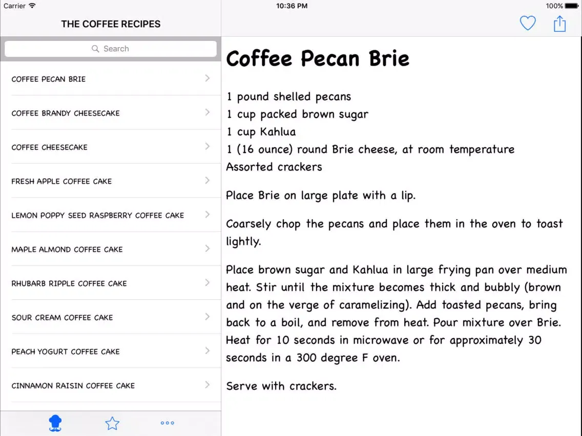 The Coffee Recipes iPad  Screenshots