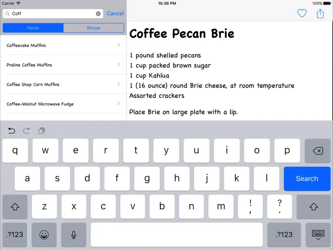 The Coffee Recipes iPad  Screenshots