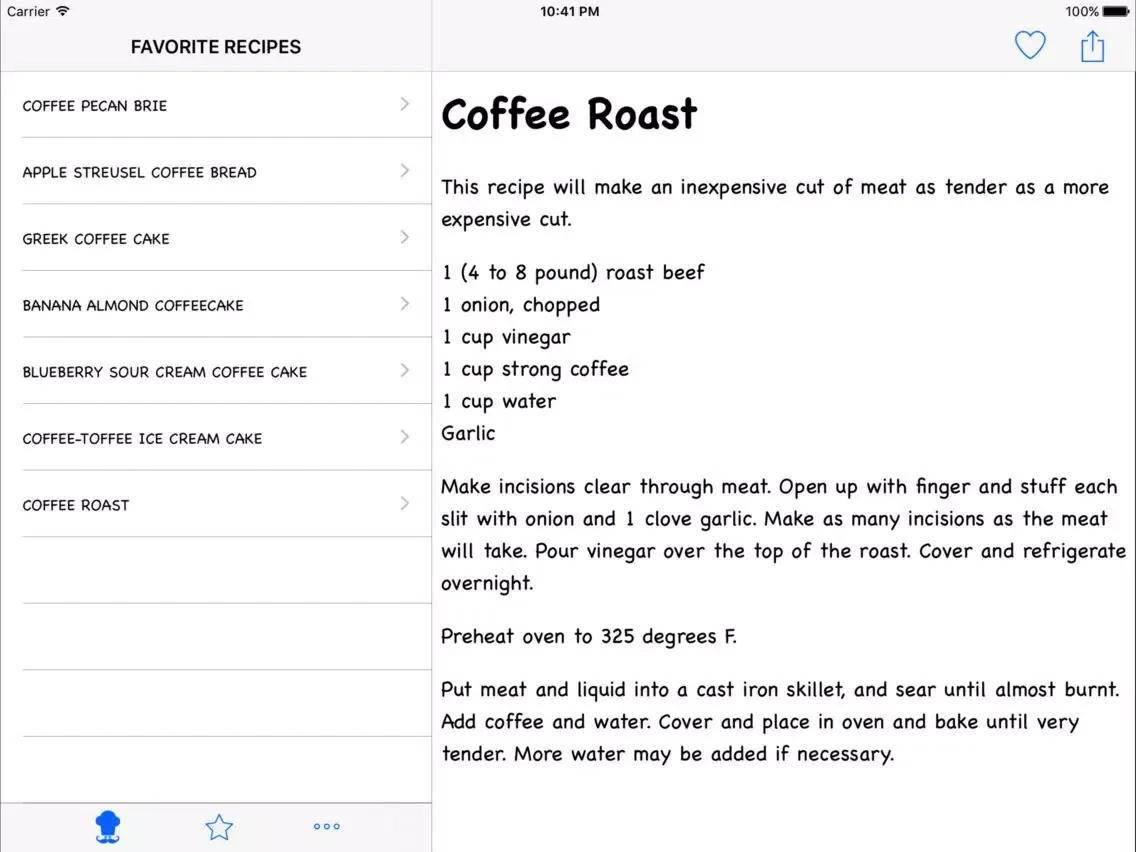 The Coffee Recipes iPad  Screenshots