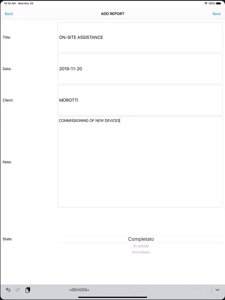 Reportino iPad  স্ক্রিনশট