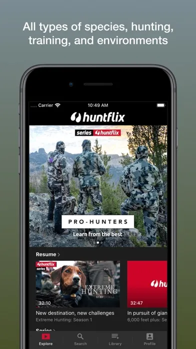 Screenshot di Huntflix