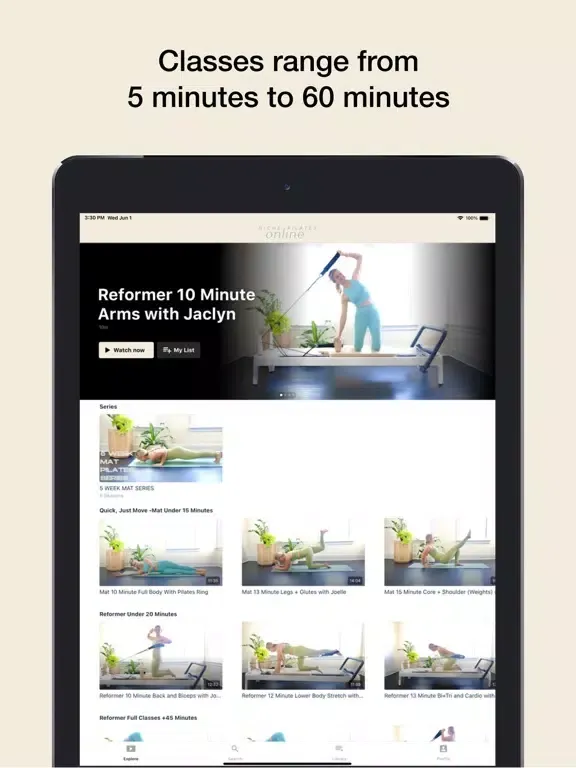 ภาพหน้าจอของ Niche Pilates Online iPad 