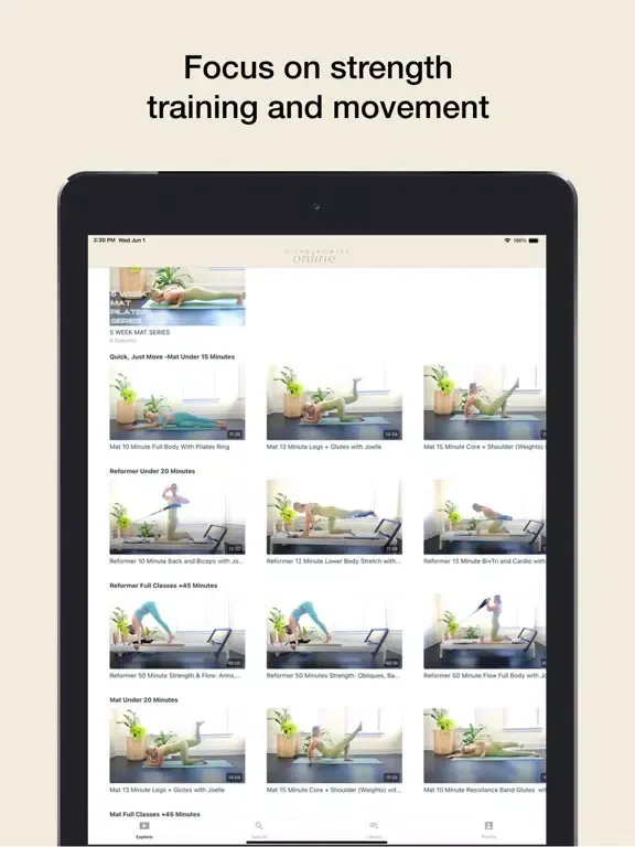 ภาพหน้าจอของ Niche Pilates Online iPad 