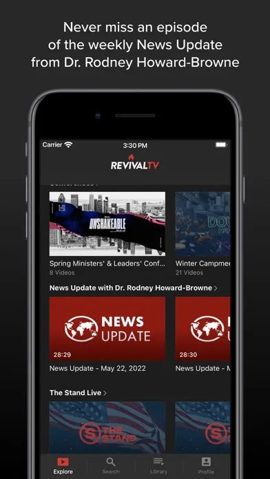 Captures d'écran de RevivalTV