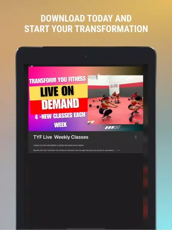 Zrzuty ekranu TRANSFORM YOU FITNESS ONLINE iPad 