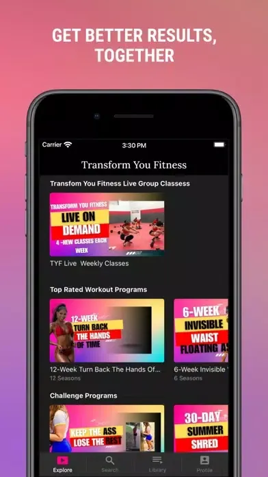 Zrzuty ekranu TRANSFORM YOU FITNESS ONLINE