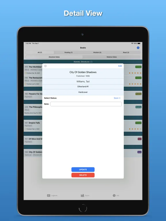 BookLog iPad  Screenshots