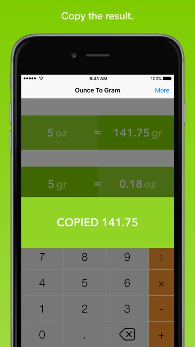 ภาพหน้าจอของ Ounce To Gram, the fastest weight converter