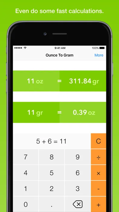 ภาพหน้าจอของ Ounce To Gram, the fastest weight converter