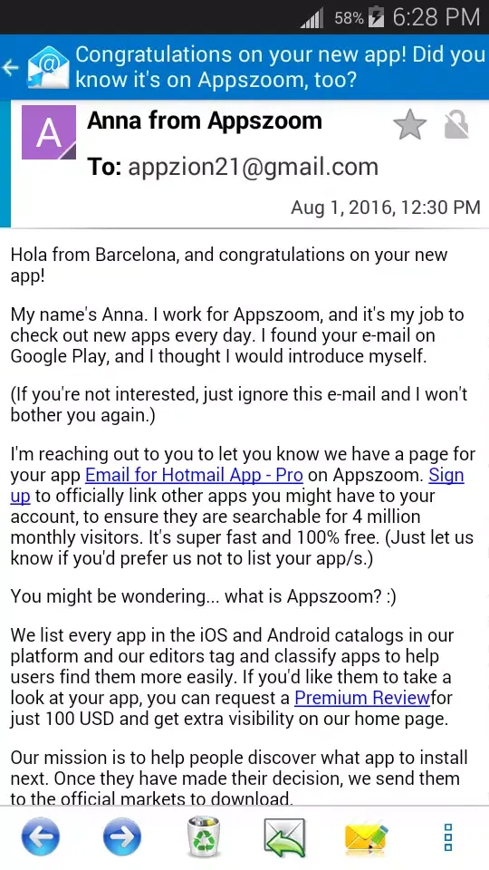 Outlook App Screenshots