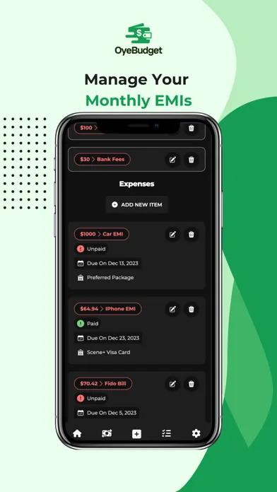 Oye Budget - Expense Manager Screenshots