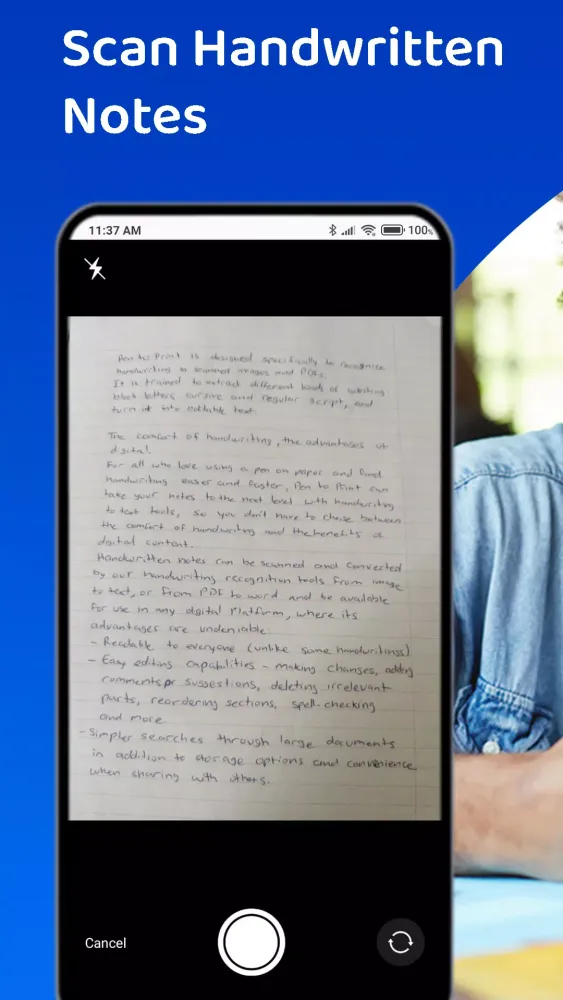 ภาพหน้าจอของ PenToPRINT Handwriting to Text