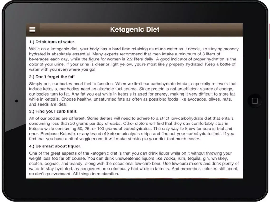 Ketogenic Diet: LCHF Keto Diet and Low Carb Diet iPad Screenshots