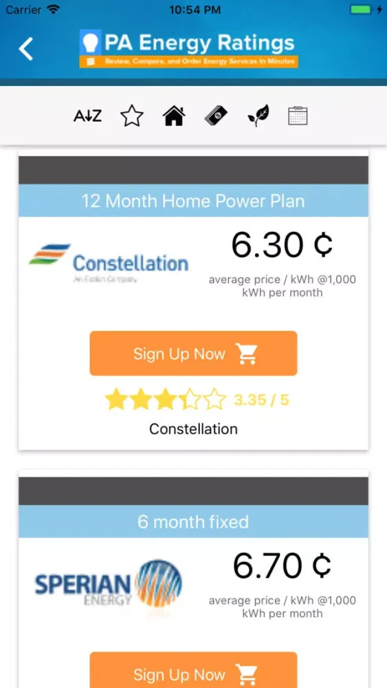Ảnh chụp màn hình của PA Energy Ratings