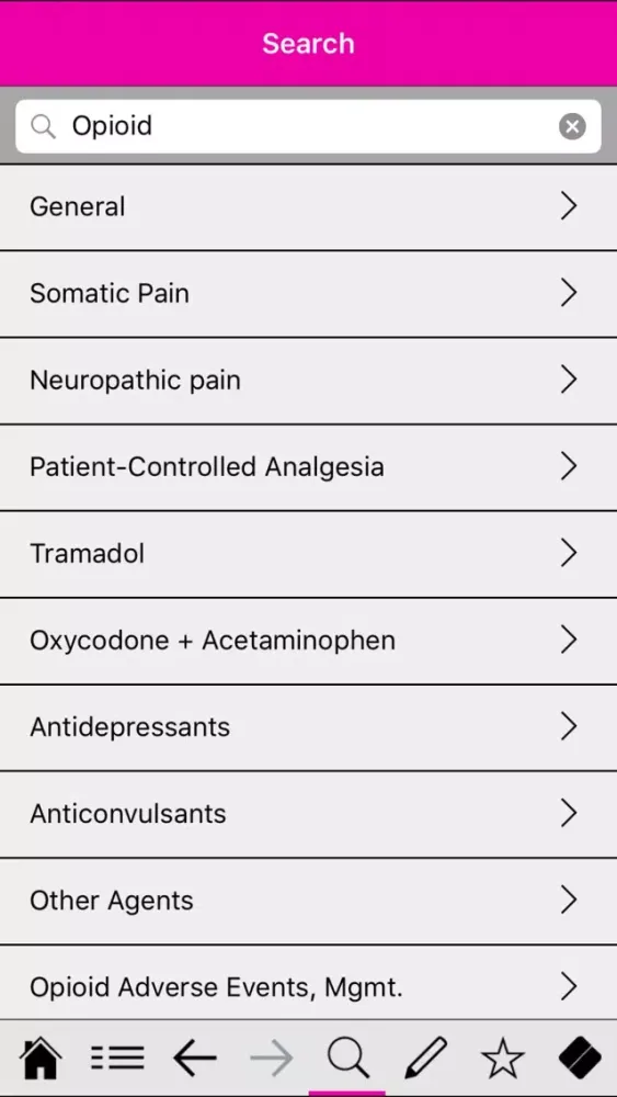 Tangkapan skrin Pain Management pocketcards