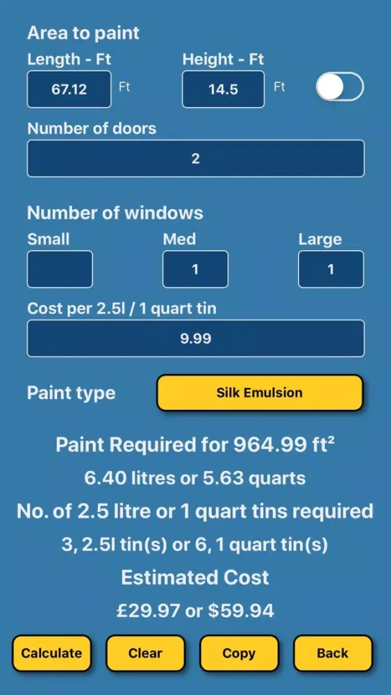 Paint Estimator / Calculator স্ক্রিনশট