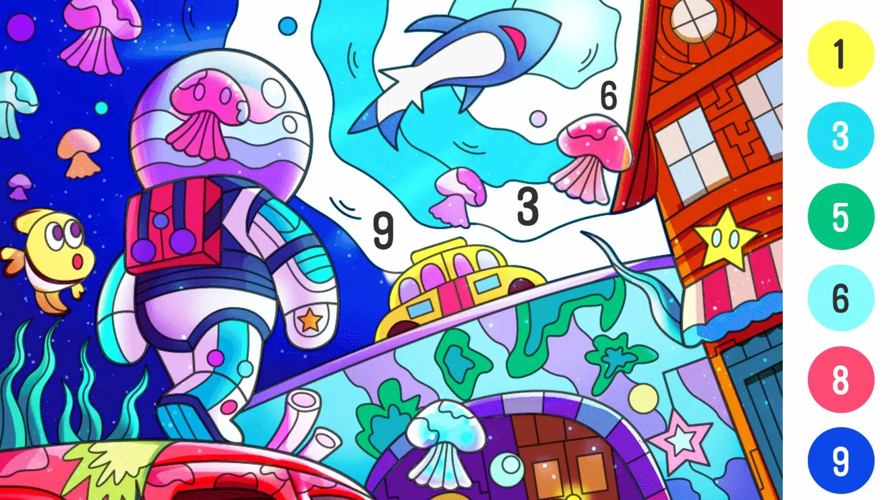 Tangkapan layar Coloring by number