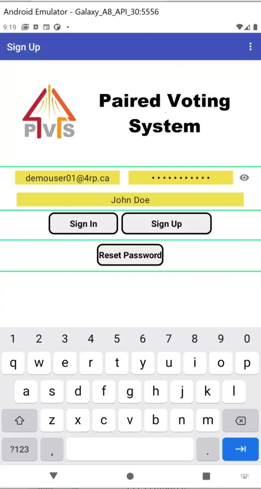 PVS Paired Voting System Screenshots