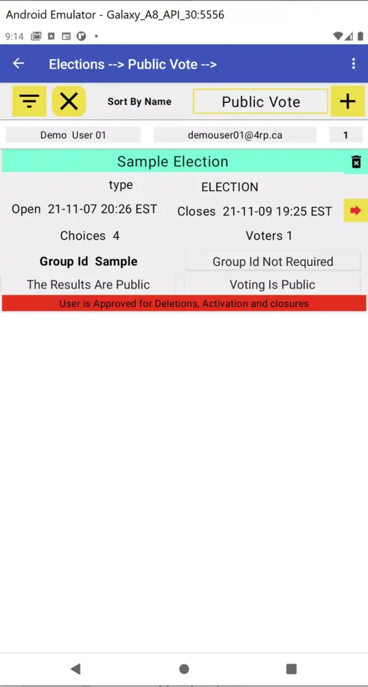PVS Paired Voting System Screenshots