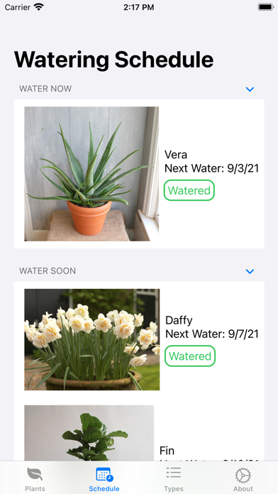 Capturas de pantalla de Plant Ed Plant Watering Diary