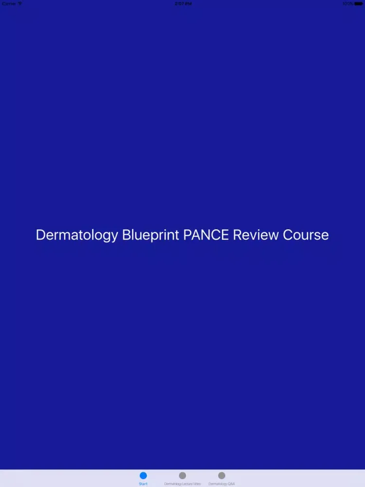 Tangkapan layar Dermatology Blueprint PANCE Review Course iPad 