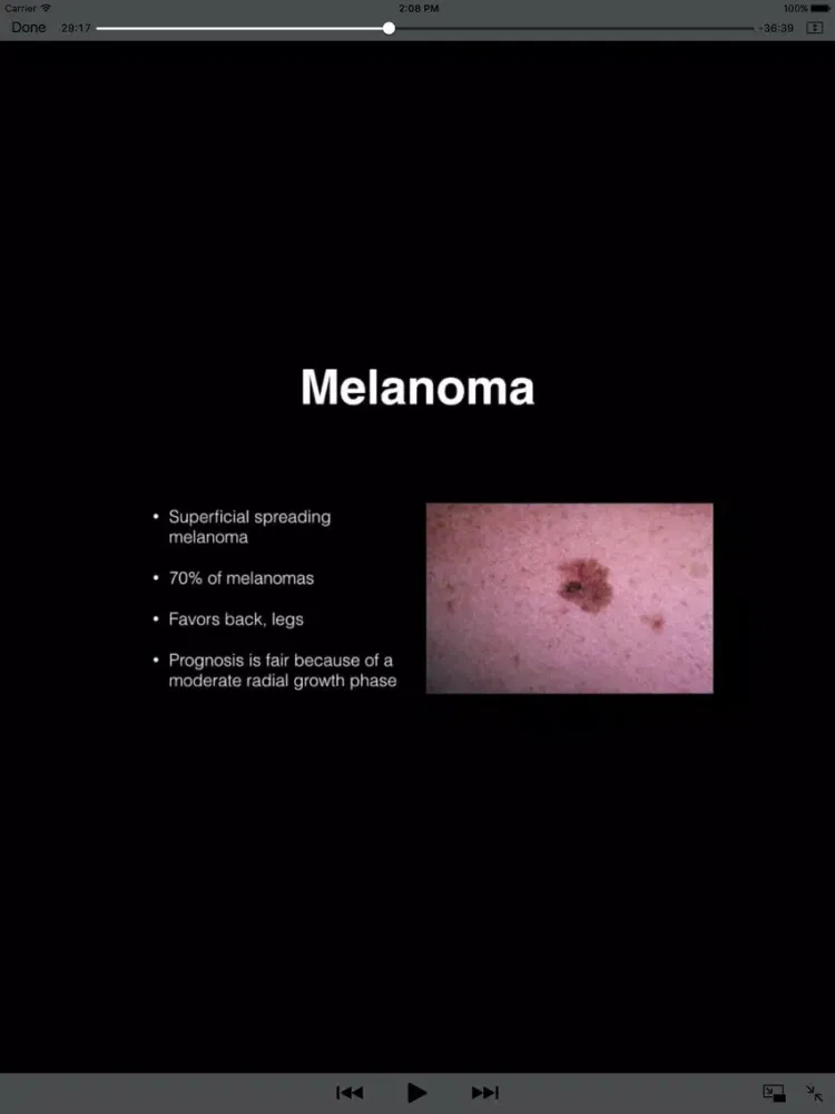Tangkapan layar Dermatology Blueprint PANCE Review Course iPad 