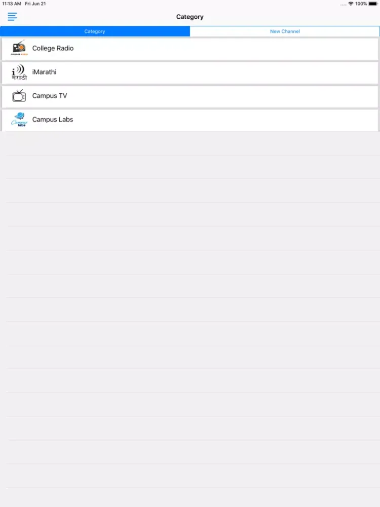 ภาพหน้าจอของ CampusRadio iPad 