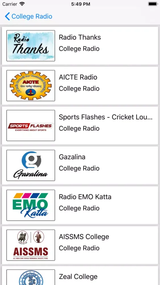 ภาพหน้าจอของ CampusRadio
