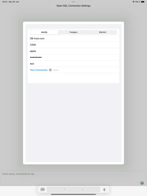 Chat-SQL iPad  Screenshots